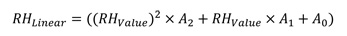 Linearization of the relative humidity value